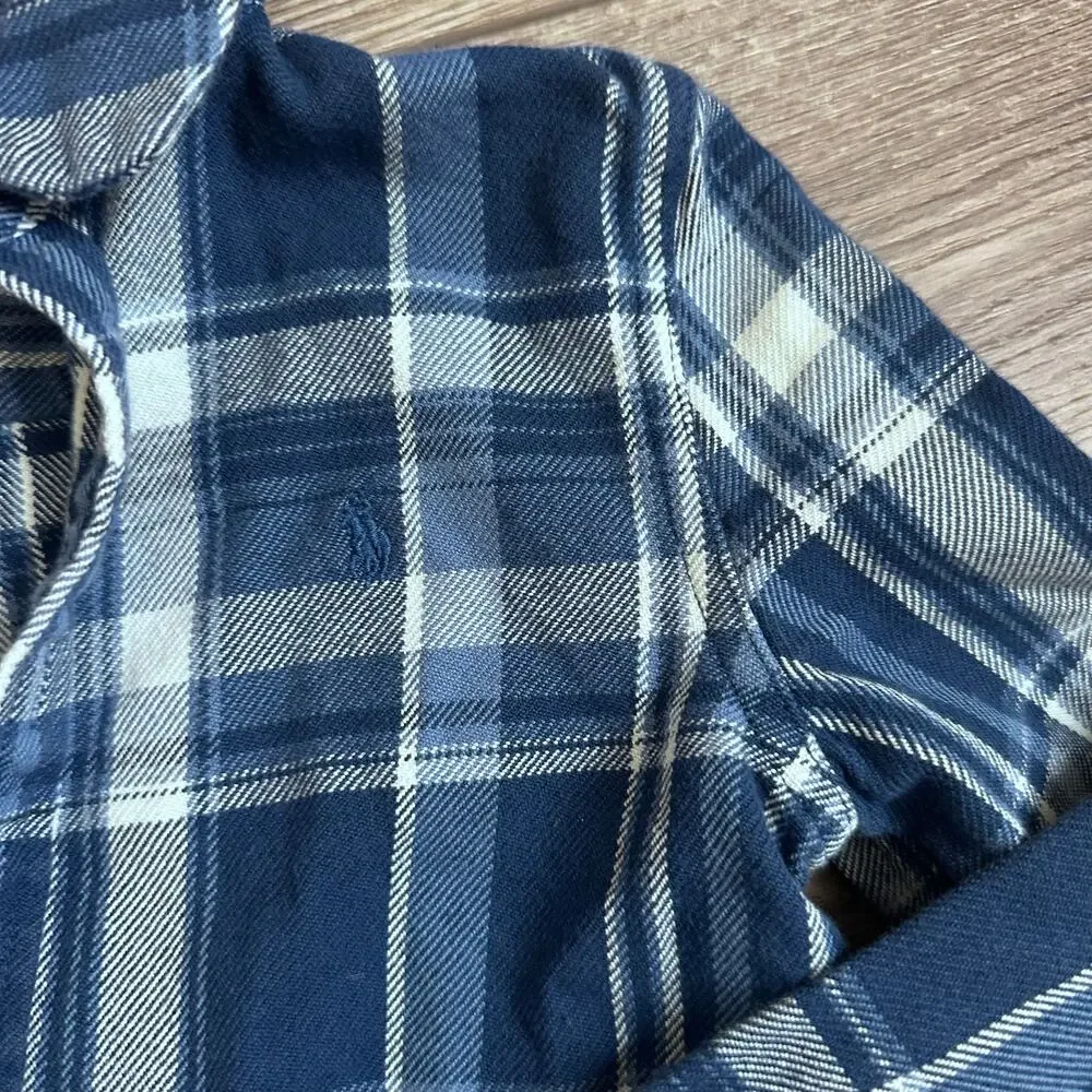 Ralph Lauren Plaid Peplum-Hem Cotton Shirt 6X